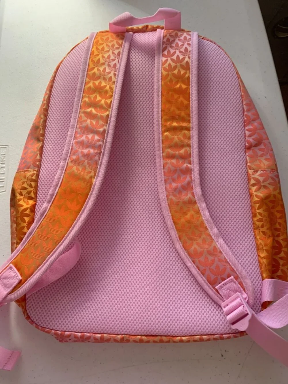 Adidas Pink & Orange Printed Backpack - Picture 4 of 4